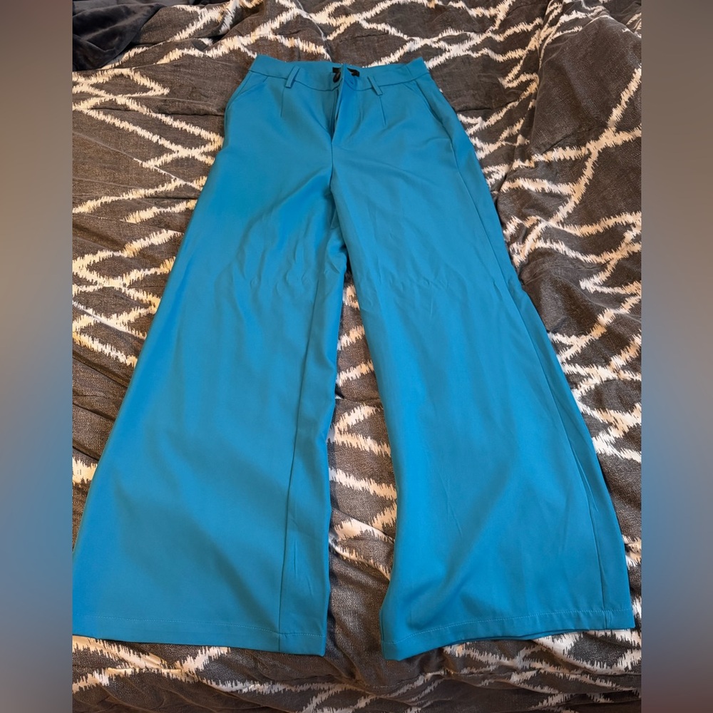 Streetwear Society Teal Wide-Leg Pants
